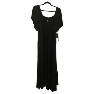 Black Torrid Women's Jersey Flutter Sleeve Tiered Maxi Dress